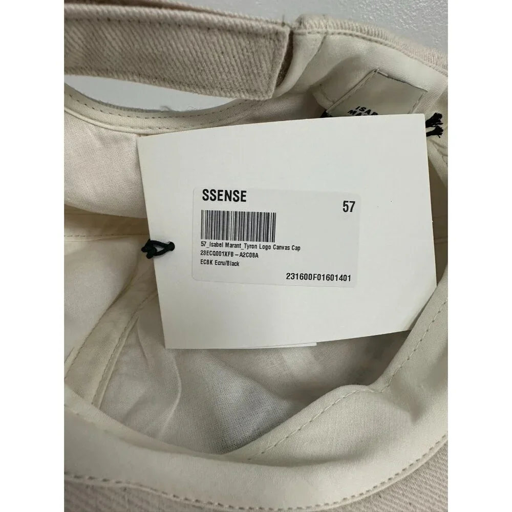 ISABEL MARANT Tyron Logo-Embroidered Cotton-Twill  Baseball Cap In Ecru Black  5